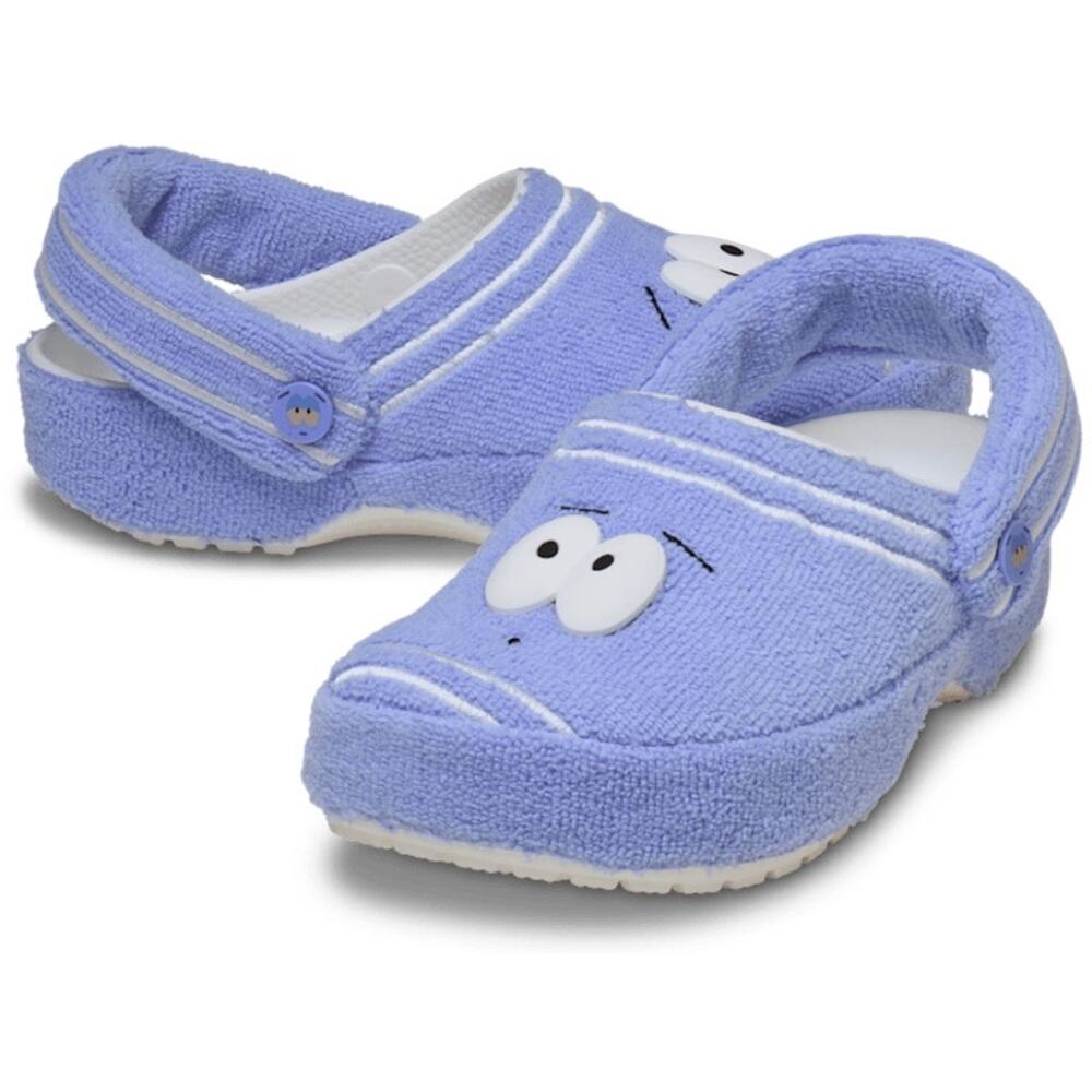 NEW Crocs South Park Towelie Classic Clog Blue Terry Slides Comfort Unisex Rare